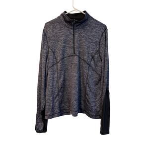 Be Inspired Women’s size XL Quarter Zip Pullover Gray Black Stretch Active Top